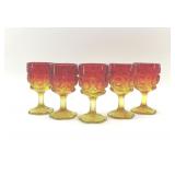 KANAWHA GLASS GOBLET DAISY PATTERN