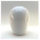 WHITE GONGER JAR VASE 12'