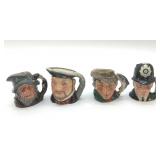 4 ROYAL DOULTON MINI TOBY JUGS
