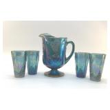 CARNIVAL GLASS GRAPES PICTURE WITH GLASSES