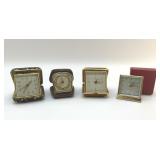 4 TRAVEL ALARM CLOCKS