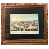 VTG PEYTONA & FASHION HORSE RACE LITHOGRAPH