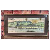 ANTIQUE ENGRAVING GERMAN TOWN MAP OBERWESEL