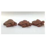 3 TERRA-COTTA TURTLES 4'