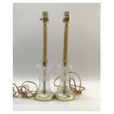 2 CRYSTAL CANDLESTICK LAMPS 16.5'