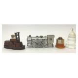 4 VTG AVON BOTTLES TRAIN STEAMSHIP