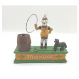 CAST-IRON TRUCK DOG BANK 8'