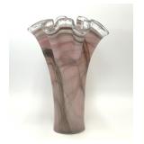 HUGE 16' LAVENDER MURANO GLASS HANDKERCHIEF VASE