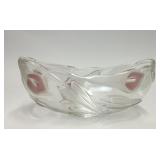 MIKASA MAYFAIR PINK CALLA LILLY CRYSTAL BOWL