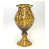 14.5' TALL HANDBLOWN GLASS TORTOISE SHELL VASE