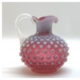 FENTON PINK HOBNAIL PICTURE 4 1/2' SIGNED