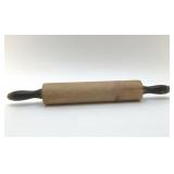 1940's ROLLING PIN WITH BLACK HANDLES