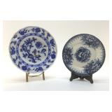 FLOW BLUE PLATE, BOWL 9'