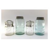 4 ANTIQUE ATLAS MASON'S JARS