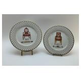 2 LIMOGES FRENCH CHAIR PLATES 1990's