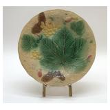 1865 ENGLISH MAJOLICA LEAF PLATE 9'