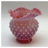 1930's FENTON CRANBERRY HOBNAIL VASE
