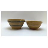 EARLY 1900's  YELLOWARE BANDED BOWLS