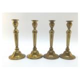 4 BRASS CANDLESTICKS 10'