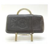 ANTIQUE TOOLED LEATHER CIGAR CASE