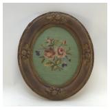 ANTIQUE FRAMED NEEDLEPOINT 14'