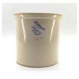 1890's BLUEBIRD STONEWARE CROCK 2 GALLON