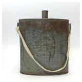 ANTIQUE HANDMADE LARGE ZINC METAL CANTEEN