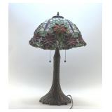 TIFFANY STYLE STAINED GLASS LAMP