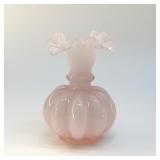 FENTON PINK MELON VASE 4.5'