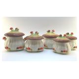 1960's MUSHROOM CANISTERS SET OF 5