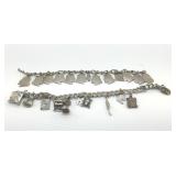 2 VTG CHARM BRACELETS 7'