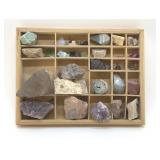 MINERAL SPECIMEN'S DIVIDED TRAY FULL