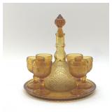 INDIANA SANDWICH, GLASS DECANTER SET