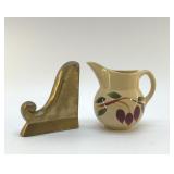 WATT PITCHER, BRASS BOOKEND
