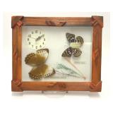 TAXIDERMY BUTTERFLY SHADOWBOX WALL CLOCK