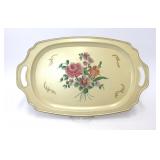 VTG HANDPAINTED FLORAL TOLEWARE METAL TRAY