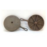 2 CAST-IRON CORNBREAD SKILLETS 9"