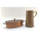 JENZO ITALY COPPER CASSEROLE, PITCHER 8"