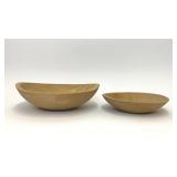 2 TURNED WOOD BOWLS