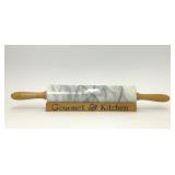 GOURMET KITCHEN MARBLE ROLLING PIN & STAND