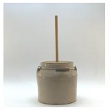 ANTIQUE POTTERY CROCK CHURN 1896