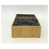 BAMBOO BUTTERFLY BOX FULL OF DARK GREEN MARBLES