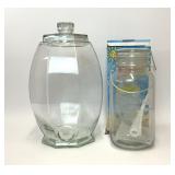 2 CLEAR GLASS BEVERAGE DISPENSERS