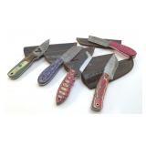 5 CUSTOM-MADE KNIVES WITH SHEATHS 8 "
