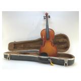 VIOLIN WITH CASE, NEEDS REPAIR