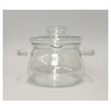 CLEAR GLASS SIMMER POT LIDDED COOKING POT