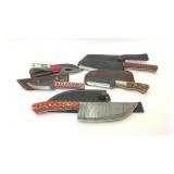 5 CUSTOM MADE KNIVES WITH SHEATHS