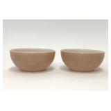 2 FIRE KING PEACH GLASS BOWLS 5"