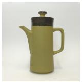 ARROW STONE POTTERY OLIVE GREEN COFFEE POT