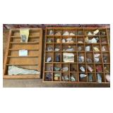 ASSORTED ROCK CRYSTAL COLLECTION 2 WOODEN SHELVES